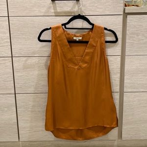 Reiss size 4 rust colored silk tank with lovely pleating at back.